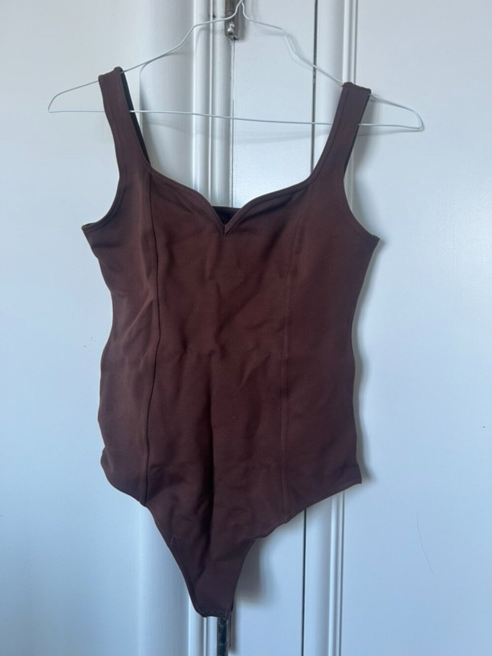 NWOT Abercrombie & Fitch Ponte Corset Sweetheart Bodysuit (BROWN)